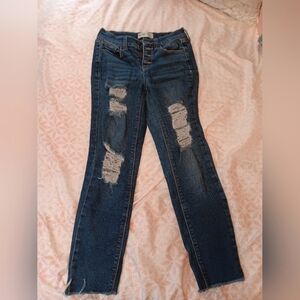 Distressed Blue Jeans